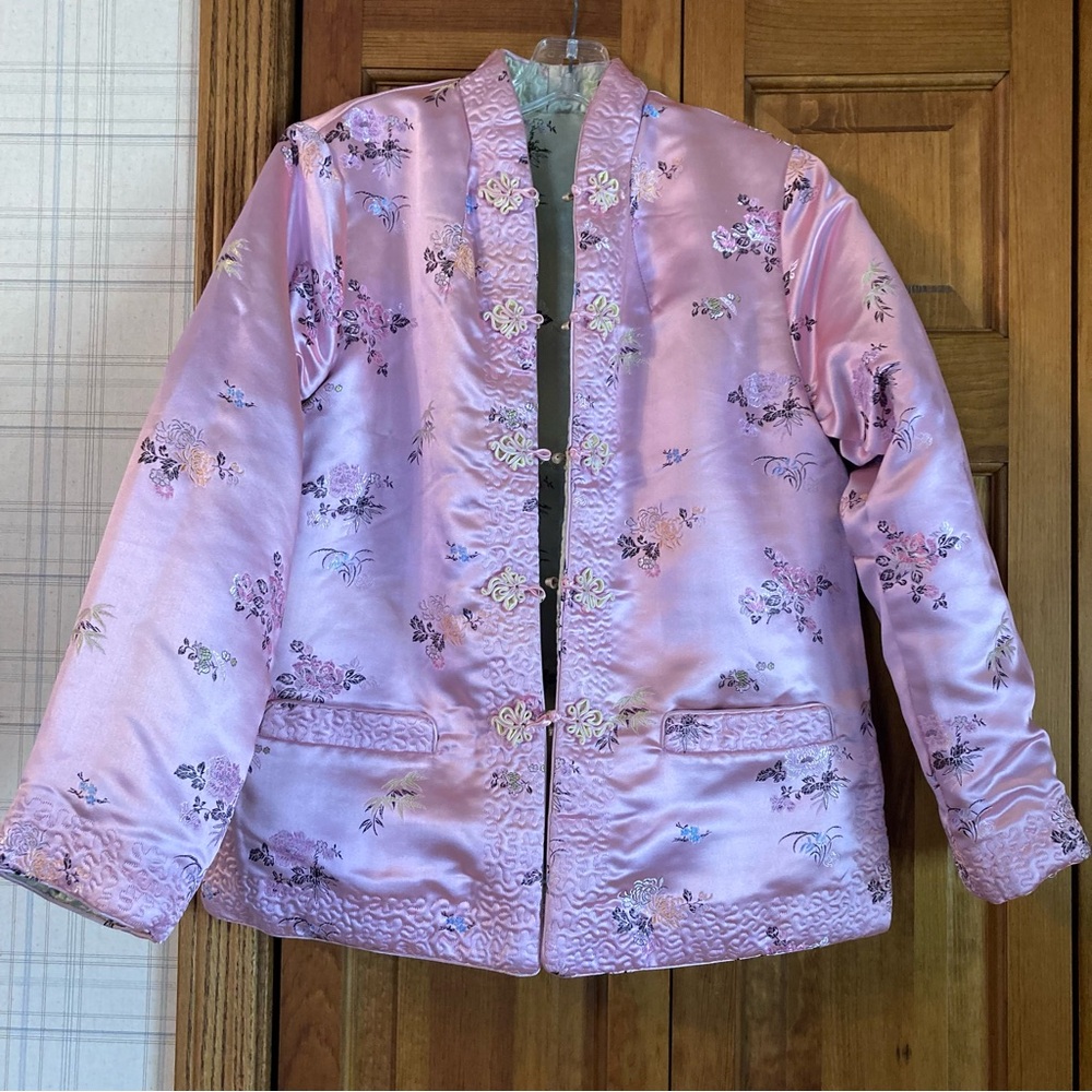 Vintage Japanese Silk Quilted Wadding Jacket - Picture 3 of 4
